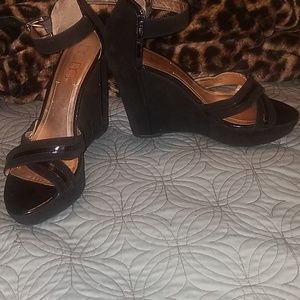 Suede BCBG Paris Wedge Sandals